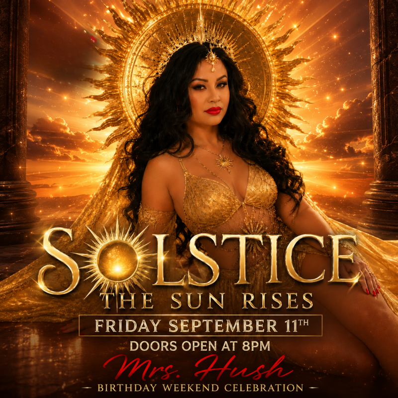 Official Mrs. HUSH Birthday Weekend artwork